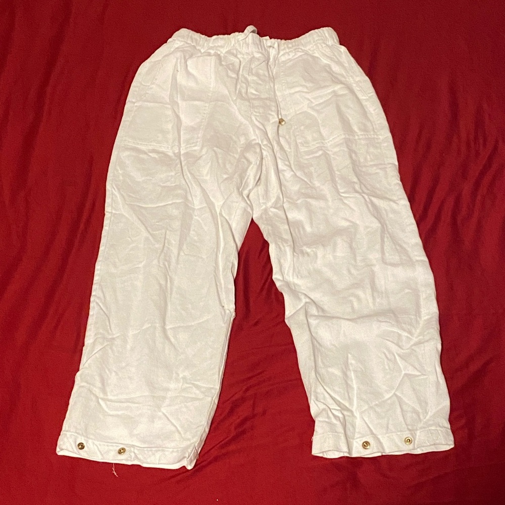 Zara White Ankle Cropped Pants